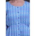 thumbnail image 2 of Bimba Robe Midi Décontractée à Manches Longues Imprimée Teinture sur Nœuds Bleu Dégradé pour Femmes - Petite, 2 of 7