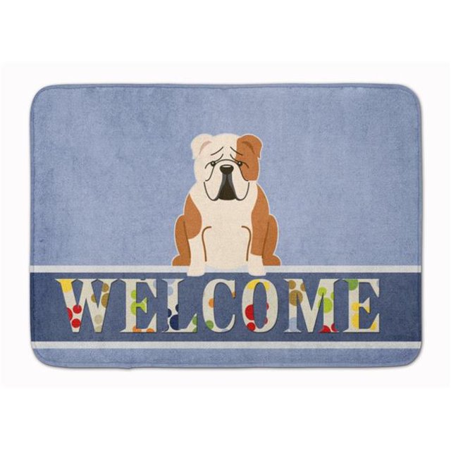 Carolines Treasures BB5706RUG English Bulldog Fawn White Welcome Machine Washable Memory Foam Mat
