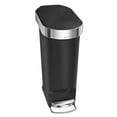 thumbnail image 3 of Simplehuman Kitchen Trash Can, 40 Liter / 10.6 Gallon Slim Step Garbage Bin with Liner Rim, Black Plastic, 3 of 6