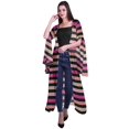 thumbnail image 2 of Moomaya Printed Georgette Beach Clothes For Women Long Shrug Cover Up Cardigan, 2 of 5