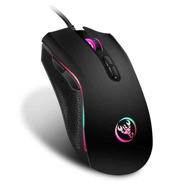Gaming Mouse Wired, USB Computer Mouse with 4 Adjustable DPI, RGB Backlit LED, Side Buttons, Ergonomic Optical Mice for PC, Laptop, Windows, Mac, Gamer