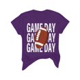 thumbnail image 4 of Charmgo Haut pour Femmes Tendance T-Shirts Jour de Match T-Shirt Imprimé 2D pour Femmes Manches Courtes Col Rond T-Shirt Mode Léger Doux Tenue Décontractée Vêtements pour Femmes Football Violet TTG, 4 of 4