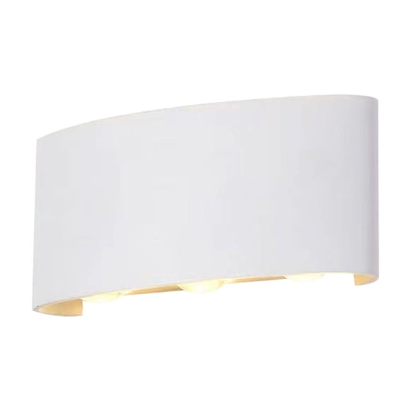 Modern Double-Head Curved Wall Sconce for Indoor Down Lighting, LED Bedroom Lamp with Warm White Light, Aluminum, 8.66x3.35x2.17 in