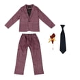 thumbnail image 4 of RXIRUCGD Ensemble Chemise Veste Pantalon Long 4 Pcs Manches Longues Col Rond (Rouge, Taille: 120), 4 of 4