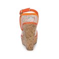thumbnail image 2 of BLISSFUL STEP Chaussures pour Femmes Sandales Compensées à Bout Ouvert à Plateforme avec Lacets Fleur Orange 7, 2 of 7