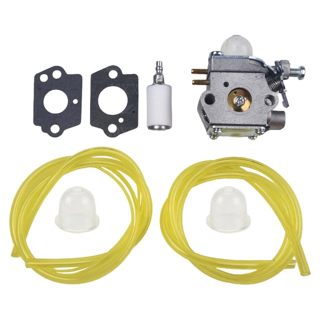 MYG Carburetor Kit for Craftsman WS210 WC2200 CMXGTAMD25SC CMXGTAMD25 string trimmer, including a durable carburetor, two primer bulbs for efficient priming, a fuel filter for clean fuel flow, two fuel hoses in sizes 0.25x0.5x60cm and 0.3x0.5x60cm, and two gaskets for a secure seal. Compatible with WS210 WC2200 WC210 CMXGTAMD25SC models.