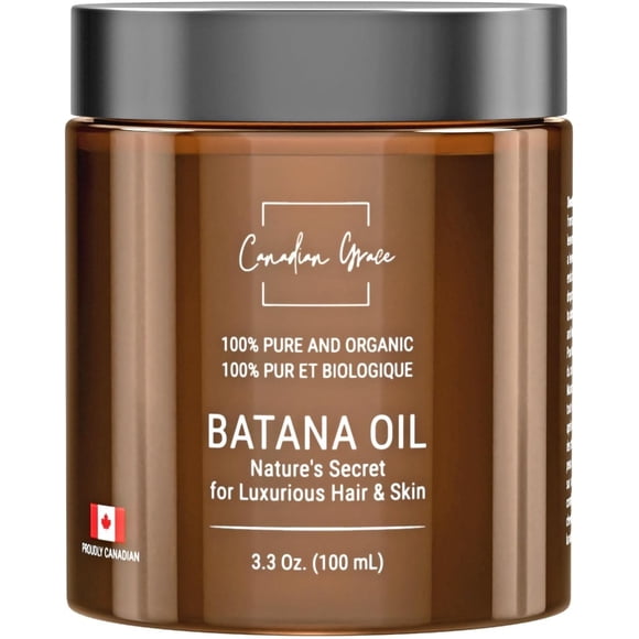 Canadian Grace Organic Batana Oil for Hair Care | Premium Raw Batana Oil | Natural Oil from Honduras | Deeply Nourishing, Moisturizing Hair & Skin Care | 100% Pure Unrefined for Men & Women 3.3 Oz
