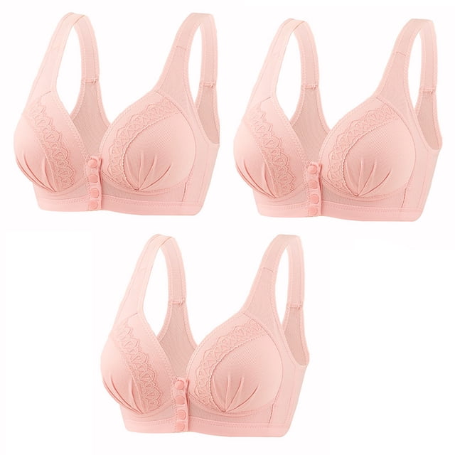 Padded Bralettes for Women Padded Bra Feature V-Neck Soft Bra Style W-978 Pinks-a XXL