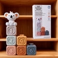 thumbnail image 4 of Soft Building Blocks Infant Puzzle Relief Blocks with Stacking Music Vinyl 1 Koala Figure and 6 Rubber Blocks, 4 of 9