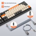 thumbnail image 4 of HAOAN T8 Clavier de Jeu 60 % 68 Touches Compact Mini Clavier Mécanique Filaire avec 18 Commutateurs Bleus Rétroéclairés RVB Chroma Câble de Clavier Bobiné USB-C pour PC Portable Mac XBOX - Bleu Blanc, 4 of 12