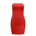 thumbnail image 3 of EGNMCR Robes de Fête pour Femmes Femmes Printemps et Été Couleur Unie Col Droit Moulant Passe-Partout Robe de Boîte de Nuit, 3 of 4