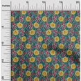 thumbnail image 1 of oneOone Silk Tabby Fabric Leaves & Floral Block Print Fabric BTY 42 Inch Wide, 1 of 5