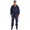 thumbnail image 1 of Miaeowve Mens Motorcycle Rain Suit One Piece Hooded Jumpsuit Reflective Strip Waterproof Rainsuit Navy Blue 170/L, 1 of 7