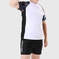 thumbnail image 2 of Toddler Swimsuit Boy Plus Size Pool Hot Spring Short Sleeve Printed Tops Swim Trunks Split Swimwear Set Baby Boy Bathing Suit White 160, 2 of 7