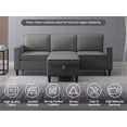 thumbnail image 4 of BALUS Pieces Couch Set, L Shaped Sofa with Storage Ottoman, 4-Seats Sofa Couches, Living Room Set Furniture, Linen,  Dark Gray, 4 of 5