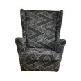 thumbnail image 2 of Abbracc Nonslip Wingback Chair Cover Washable Modern Reusable 1 Seater Polyester Stretch Black Gray, 2 of 9