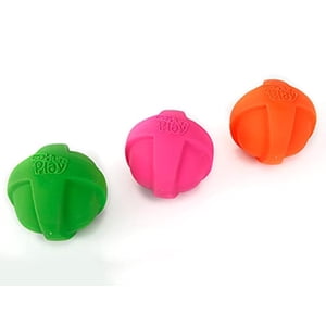 Hartz DuraPlay Ball Squeaky Latex Dog Toy Neon Green Neon Pink & Neon Orange Large 3 Count Pack