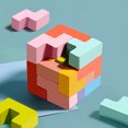 thumbnail image 4 of 3D Wooden Tetris Puzzle Set, Geometric Logic Building Blocks for Desktop Display, Wood Jigsaw Game for Spatial Thinking, Natural Finish, 4 of 8