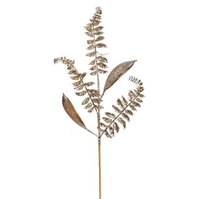 Vickerman QG192238 33 in. Champagne Fern Leaf Spray - 6 per Bag
