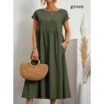thumbnail image 1 of 2024 Nouvelle Robe Femme Rétro Couleur Unie Sans Manches Jupe Longue Ample avec Poches, 1 of 6
