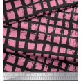 thumbnail image 2 of Soimoi Pink Cotton Cambric Fabric Check Check Decor Fabric Printed Yard 56 Inch Wide, 2 of 4