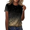 thumbnail image 1 of TSADFHJI Chandails pour Femmes en Coton Mode Décontractée pour Femmes Dégradé à Paillettes Imprimé Col Rond T-Shirt Ample, 1 of 5