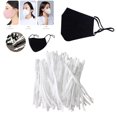thumbnail image 3 of Abbracc 100 x Cordon Élastique de Couture Bande d'Oreille Extensible Sangles Boucle d'Oreille Cordon avec Boucle Ajustable pour Couture Bricolage Artisanat, Noir et Blanc Blanc + Boucle Filetée, 3 of 9
