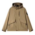 thumbnail image 1 of Birdeem Mens Stitching Drawstring Hooded Slim Fashion Jacket Coat Outwear, 1 of 4