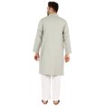 thumbnail image 4 of Atasi Ensemble Kurta Pyjama 2 Pcs pour Homme, Col Henley, Kurta Long Décontracté, 4 of 7