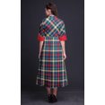 thumbnail image 3 of Bimba Check Button Down Dress Print Mandarin Collar Roll Up Sleeves Shirt Dress-X-Small, 3 of 5
