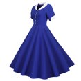 thumbnail image 2 of CEHVOM Robe d'Été 2024 pour Femmes, Robes Vintage Évasées pour Femmes Rétro Années 1950 60, Robes Vintage Évasées à Col en V et Col Cape, 2 of 7