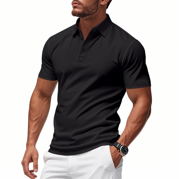asjyhkr Mens Summer Shirts Short Sleeve Fashion 2025 Golf Shirts Button Quick Drying Comfy Soft Athletic Tees