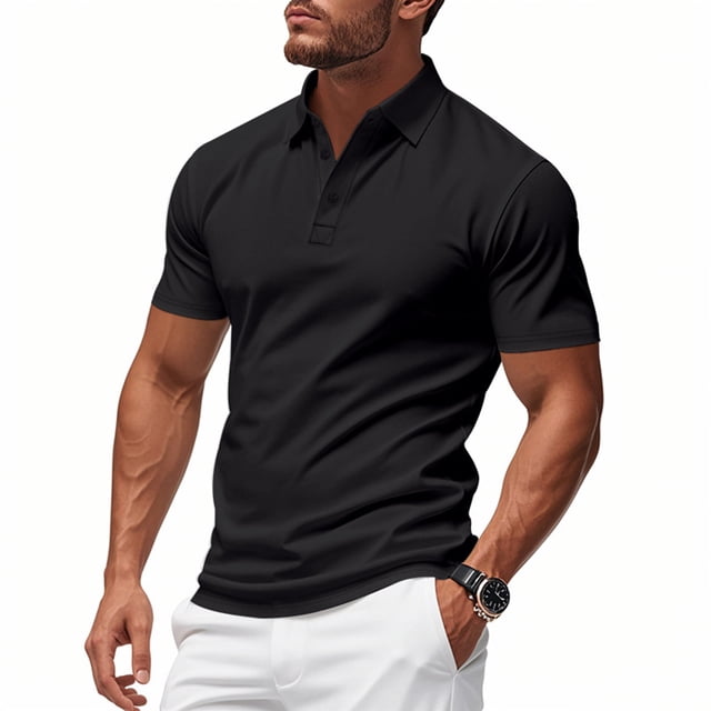 asjyhkr Mens Summer Shirts Short Sleeve Fashion 2025 Golf Shirts Button Quick Drying Comfy Soft Athletic Tees