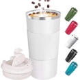 thumbnail image 1 of Tasse de Voyage en Acier Inoxydable à Isolation sous Vide - 510 ml, Blanche / Tasse à Café à Double Paroi avec Couvercle Étanche - Réutilisable pour Café Chaud Froid / Tasse Thermique avec Couvercle Protecteur Antidérapant, 1 of 5