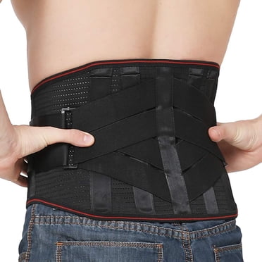 Back support, lumbar support back belt for men and women, adjustable back support belt with support struts to prevent or relieve low back pain, scoliosis, sciatica