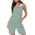 thumbnail image 2 of FAIWAD Rompers for Women Summer Casual Short Jumpsuits Overalls with Pockets 2024 Striped Jumpers, 2 of 5