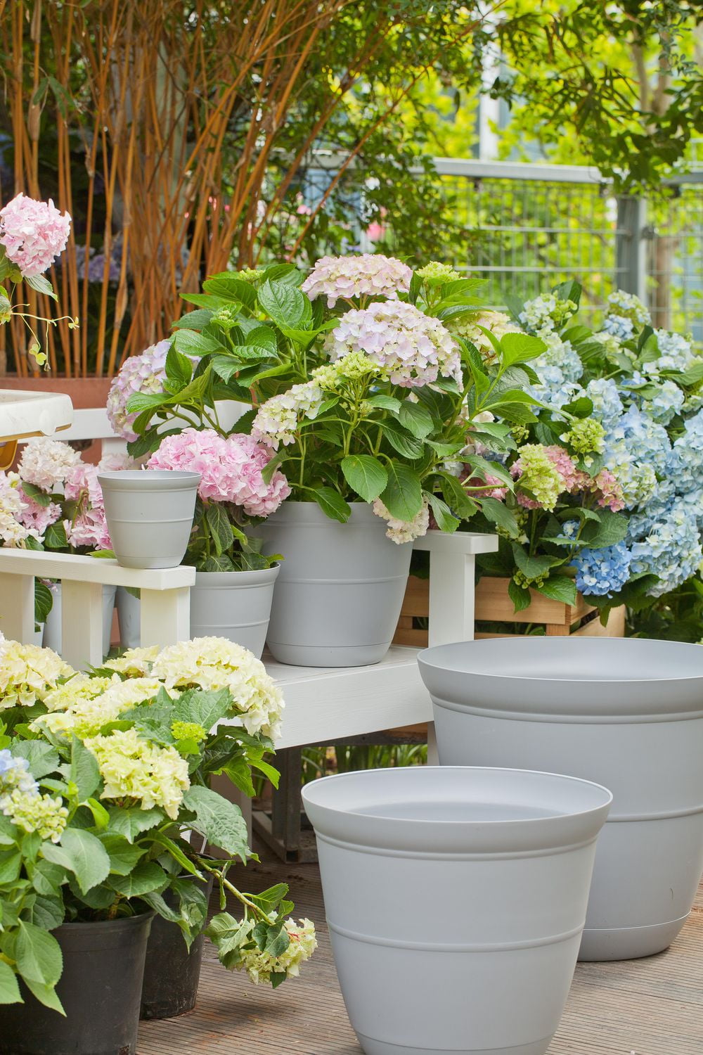 Mainstays Basic Bell Planter 8 inch Grey, Classic Design with Attached Tray Durable Weather Resistant  Matte Finish