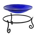 thumbnail image 1 of Achla Designs Hand Blown Glass Birdbath with Miniature Stand, Cobalt Blue, 1 of 6