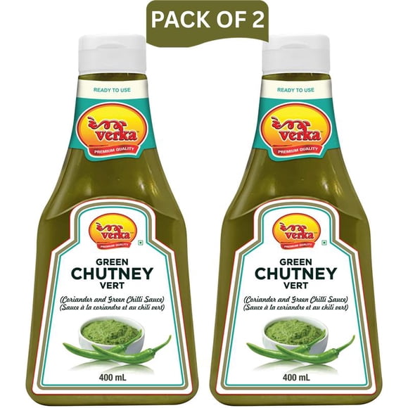 Verka Chutney Vert, 400 ml, Lot de 2