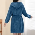 thumbnail image 5 of Women’s Hooded Fleece Bathrobe – Plush Short Robe with Waist Belt & Pockets (Cozy Lounge Essential), 5 of 5