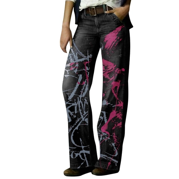 Ketyyh-chn99 Baggy Jeans Women Y2k Jeans Simply Stretch Pull-On Super Skinny Jeans Hot Pink,S