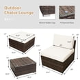thumbnail image 2 of Gymax 5PCS Outdoor Furniture Set Patio Rattan Armless Chair & Ottoman w/ Cushion, 2 of 10