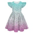 thumbnail image 1 of WEAIXIMIUNG Robe de Graduation Filles Été Couleur Impression Numérique 3D Mignonne Personnalité Mode Robe Manches Volantes 10-11 Ans, 1 of 2