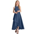 thumbnail image 1 of Robe Fille Robes Formelles Robe de Soirée Récital Performance Concours Élégante Sans Manches Filles Robe de Collation des Grades Bleu Foncé 11 Ans-12 Ans, 1 of 4