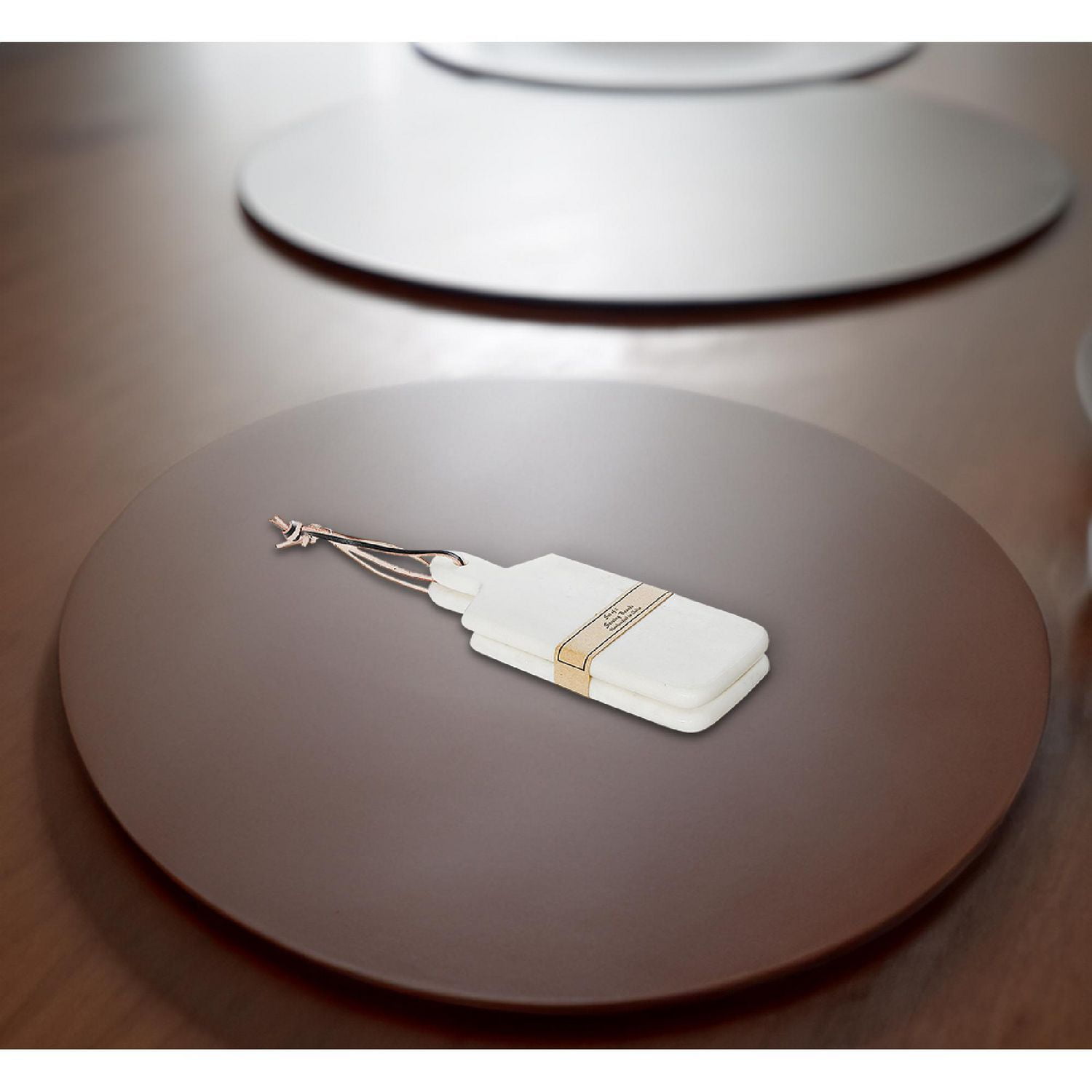 2Pc Marble Cheese Board White 11X5