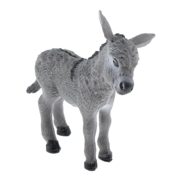 thinsony Simulation Animaux Modèle Figurine Enfants Jouet Éducatif Déco Âne Gris