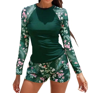 Women'S New Swimsuit Conservative Split Surfing Suit Swimwears Rash Guards S