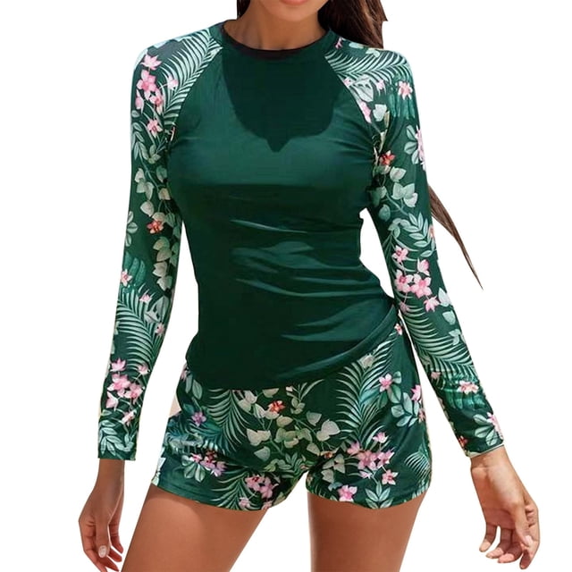 Women'S New Swimsuit Conservative Split Surfing Suit Swimwears Rash Guards S