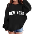 thumbnail image 1 of MIASHUI Chandail en Molleton pour Filles Hauts Imprimés Lettres Pull Col Rond, Noir, 3-4 Ans, 1 of 5