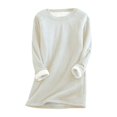 thumbnail image 2 of HKEJIAOI 2023 Haut pour Femme Col Rond Uni Poids Moyen Chandail à Manches Longues, 2 of 8
